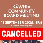 KĀWHIA COMMUNITY BOARD CANCELLED 11 SEP 2025