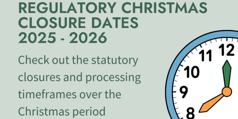 REGULATORY CHRISTMAS CLOSURE DATES 2025 - 2026