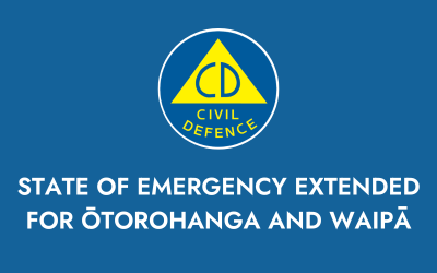 WAIPĀ AND ŌTOROHANGA DISTRICTS EXTEND STATES OF EMERGENCY